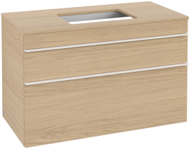 Тумба под раковину Villeroy & Boch Venticello 95,7х50,2 см ДСП северный дуб/ручка алюминий белый A94102VJ