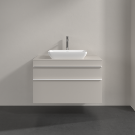 Тумба под раковину Villeroy & Boch Venticello 95,7х50,2 см ДСП мягкий серый/ручка алюминий белый A94102VK