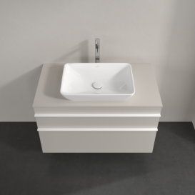 Тумба под раковину Villeroy & Boch Venticello 95,7х50,2 см ДСП мягкий серый/ручка алюминий белый A94102VK