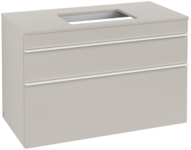 Тумба под раковину Villeroy & Boch Venticello 95,7х50,2 см ДСП мягкий серый/ручка алюминий белый A94102VK