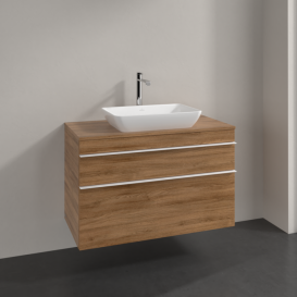 Тумба под раковину Villeroy & Boch Venticello 95,7х50,2 см ДСП дуб канзас/ручка алюминий белый A94102RH