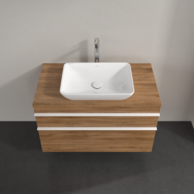 Тумба под раковину Villeroy & Boch Venticello 95,7х50,2 см ДСП дуб канзас/ручка алюминий белый A94102RH