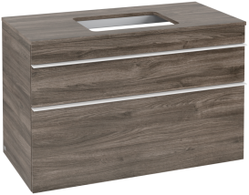 Тумба под раковину Villeroy & Boch Venticello 95,7х50,2 см ДСП каменный дуб/ручка алюминий белый A94102RK