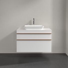 Тумба под раковину Villeroy & Boch Venticello 95,7х50,2 см МДФ глянцевый белый/ручка медь A94105DH