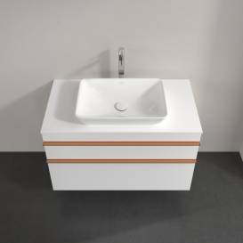 Тумба под раковину Villeroy & Boch Venticello 95,7х50,2 см МДФ глянцевый белый/ручка медь A94105DH