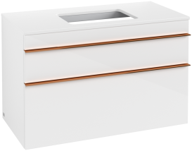 Тумба под раковину Villeroy & Boch Venticello 95,7х50,2 см МДФ глянцевый белый/ручка медь A94105DH