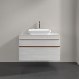 Тумба под раковину Villeroy & Boch Venticello 95,7х50,2 см ДСП/МДФ белое дерево/ручка медь A94105E8