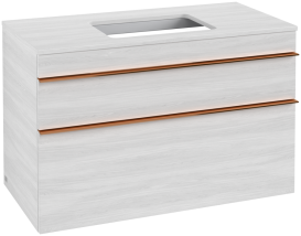 Тумба под раковину Villeroy & Boch Venticello 95,7х50,2 см ДСП/МДФ белое дерево/ручка медь A94105E8