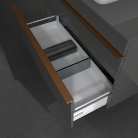 Тумба под раковину Villeroy & Boch Venticello 95,7х50,2 см МДФ глянцевый серый/ручка медь A94105FP