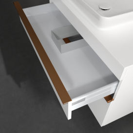 Тумба под раковину Villeroy & Boch Venticello 95,7х50,2 см ДСП/МДФ белый матовый/ручка медь A94105MS