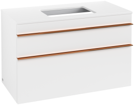 Тумба под раковину Villeroy & Boch Venticello 95,7х50,2 см ДСП/МДФ белый матовый/ручка медь A94105MS