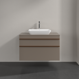 Тумба под раковину Villeroy & Boch Venticello 95,7х50,2 см ДСП трюфель серый/ручка медь A94105VG