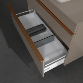 Тумба под раковину Villeroy & Boch Venticello 95,7х50,2 см ДСП трюфель серый/ручка медь A94105VG