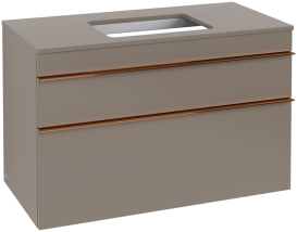 Тумба под раковину Villeroy & Boch Venticello 95,7х50,2 см ДСП трюфель серый/ручка медь A94105VG