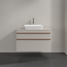 Тумба под раковину Villeroy & Boch Venticello 95,7х50,2 см ДСП мягкий серый/ручка медь A94105VK