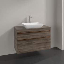 Тумба під раковину Villeroy & Boch Venticello 95,7х50,2 см ДСП кам'яний дуб/ручка мідь A94105RK