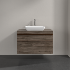 Тумба під раковину Villeroy & Boch Venticello 95,7х50,2 см ДСП кам'яний дуб/ручка мідь A94105RK