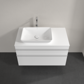 Тумба под раковину Villeroy & Boch Venticello 95,7х50,2 см МДФ глянцевый белый/ручка хром A94201DH