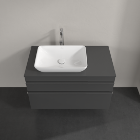 Тумба под раковину Villeroy & Boch Venticello 95,7х50,2 см МДФ глянцевый серый/ручка хром  A94201FP