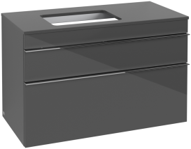 Тумба під раковину Villeroy & Boch Venticello 95,7х50,2 см МДФ глянсовий сірий/ручка хром A94201FP