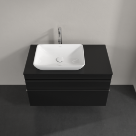 Тумба под раковину Villeroy & Boch Venticello 95,7х50,2 см МДФ черный матовый лак/ручка хром A94201PD