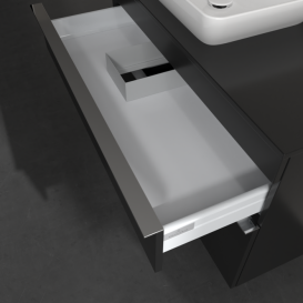 Тумба под раковину Villeroy & Boch Venticello 95,7х50,2 см МДФ черный матовый лак/ручка хром A94201PD