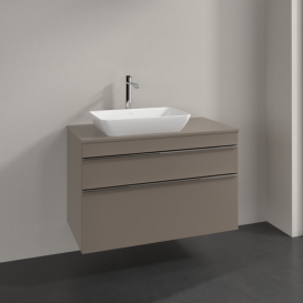 Тумба под раковину Villeroy & Boch Venticello 95,7х50,2 см ДСП трюфель серый/ручка хром A94201VG