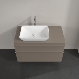 Тумба под раковину Villeroy & Boch Venticello 95,7х50,2 см ДСП трюфель серый/ручка хром A94201VG