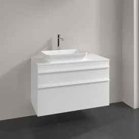 Тумба под раковину Villeroy & Boch Venticello 95,7х50,2 см МДФ глянцевый белый/ручка алюминий белый A94202DH