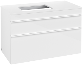 Тумба под раковину Villeroy & Boch Venticello 95,7х50,2 см МДФ глянцевый белый/ручка алюминий белый A94202DH