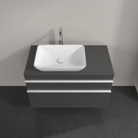 Тумба под раковину Villeroy & Boch Venticello 95,7х50,2 см МДФ глянцевый серый/ручка алюминий белый A94202FP