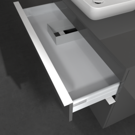 Тумба под раковину Villeroy & Boch Venticello 95,7х50,2 см МДФ глянцевый серый/ручка алюминий белый A94202FP