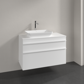 Тумба под раковину Villeroy & Boch Venticello 95,7х50,2 см ДСП/МДФ белый матовый/ручка алюминий белый A94202MS