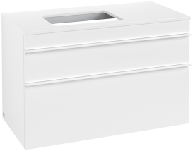 Тумба под раковину Villeroy & Boch Venticello 95,7х50,2 см ДСП/МДФ белый матовый/ручка алюминий белый A94202MS