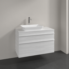 Тумба під раковину Villeroy & Boch Venticello 95,7х50,2 см ДСП/МДФ біле дерево/ручка алюміній білий A94202E8