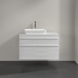 Тумба під раковину Villeroy & Boch Venticello 95,7х50,2 см ДСП/МДФ біле дерево/ручка алюміній білий A94202E8