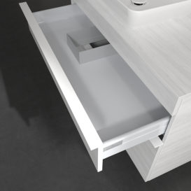 Тумба під раковину Villeroy & Boch Venticello 95,7х50,2 см ДСП/МДФ біле дерево/ручка алюміній білий A94202E8