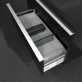 Тумба под раковину Villeroy & Boch Venticello 95,7х50,2 см МДФ черный матовый лак/ручка алюминий белый A94202PD