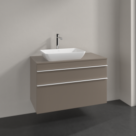 Тумба під раковину Villeroy & Boch Venticello 95,7х50,2 см ДСП трюфель сірий/ручка білий A94202VG