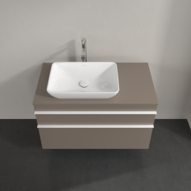 Тумба під раковину Villeroy & Boch Venticello 95,7х50,2 см ДСП трюфель сірий/ручка білий A94202VG