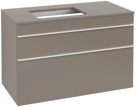 Тумба під раковину Villeroy & Boch Venticello 95,7х50,2 см ДСП трюфель сірий/ручка білий A94202VG
