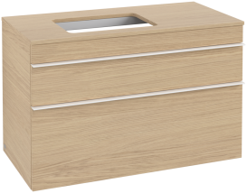 Тумба под раковину Villeroy & Boch Venticello 95,7х50,2 см ДСП северный дуб/ручка алюминий белый A94202VJ