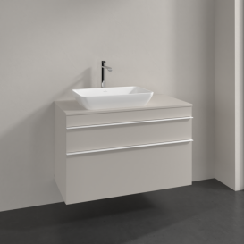 Тумба под раковину Villeroy & Boch Venticello 95,7х50,2 см ДСП мягкий серый/ручка алюминий белый A94202VK