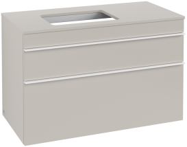 Тумба под раковину Villeroy & Boch Venticello 95,7х50,2 см ДСП мягкий серый/ручка алюминий белый A94202VK
