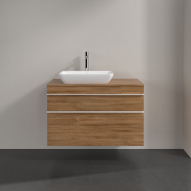 Тумба под раковину Villeroy & Boch Venticello 95,7х50,2 см ДСП дуб канзас/ручка алюминий белый A94202RH