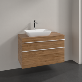 Тумба под раковину Villeroy & Boch Venticello 95,7х50,2 см ДСП дуб канзас/ручка алюминий белый A94202RH