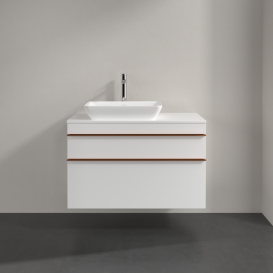 Тумба под раковину Villeroy & Boch Venticello 95,7х50,2 см МДФ глянцевый белый/ручка медь A94205DH
