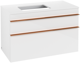 Тумба под раковину Villeroy & Boch Venticello 95,7х50,2 см МДФ глянцевый белый/ручка медь A94205DH