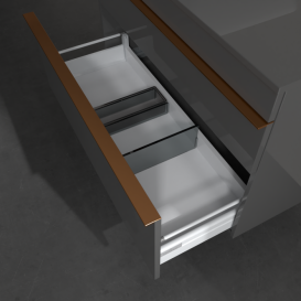 Тумба под раковину Villeroy & Boch Venticello 95,7х50,2 см МДФ глянцевый серый/ручка медь A94205FP