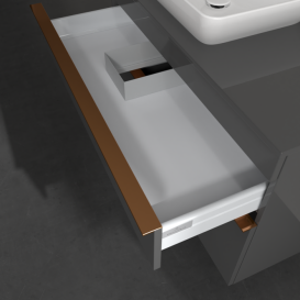 Тумба под раковину Villeroy & Boch Venticello 95,7х50,2 см МДФ глянцевый серый/ручка медь A94205FP